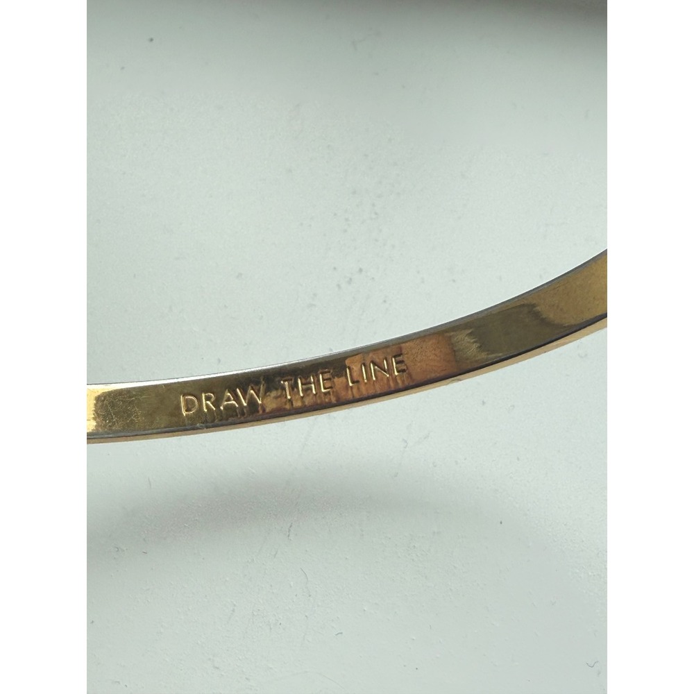 Kate Spade Draw The Line Black Gold Enamel‎ Bangle Bracelet Idiom Collection - Picture 5 of 9